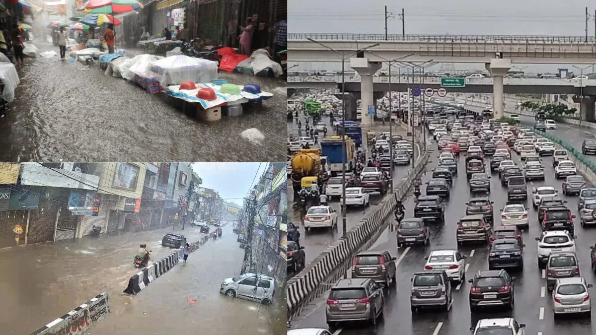 Heavy Rain: NCR में बारिश बनी आफत, दिल्ली-मेरठ एक्सप्रेसवे पर लगा भीषण जाम; सड़कें पानी से हुई लबालब